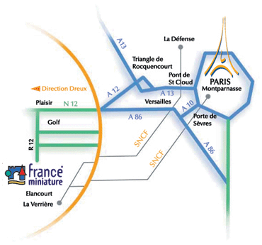 Plan d'accès à France Miniature