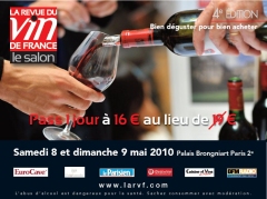 Le Salon de La Revue du vin de France 4ème édition : Pass 1 jour au tarif privilégié de 16 € au lieu de 19 €