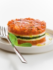 2 millefeuilles tomate - mozzarella - basilic