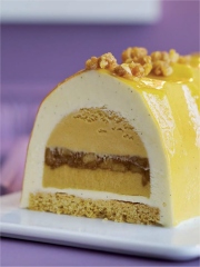 Bûche glacée vanille caramel pommes, François Théron