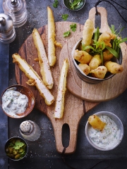 Asperges des Sables des Landes IGP façon « Fish & Chips »
Photo : © Asperges des Sables des Landes IGP