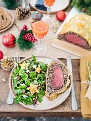 Bœuf en Croûte, Salade de Mâche, Roquette et Betterave
Photo : © Florette