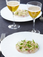 Carpaccio de dorade parfumé au cidre et à l'huile de noix
Photo : © Francesca Mantovani / Cidres de France