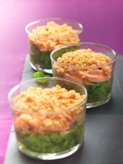 Crumble de courgettes aux deux saumons
Photo : © St Hubert