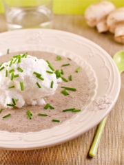 Recette Île flottante aux champignons et ciboulette