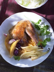 Pintade Fermière Label Rouge aux citrons confits et au fenouil
Photo : © Volailles fermières Label Rouge