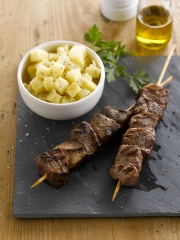 Pom'zotto, huile de truffe et brochette de canard