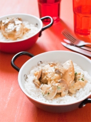 Recette Poulet au curry et aux champignons