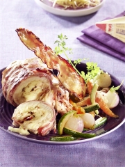 Poulet fermier au Gruyère AOC suisse, Ventrèche des Pyrénées et ses légumes
Photo : © Fromages de Suisse