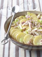 Salade tiède de Ratte du Touquet à l'anguille fumée