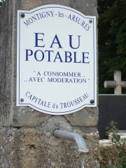 Eau Potable à consommer avec modération
à Montigny-les-Arsures
Capitale de Trousseau
Photo : © Cooking2000