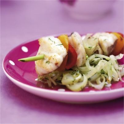 Brochette de lotte et fondue de fenouil