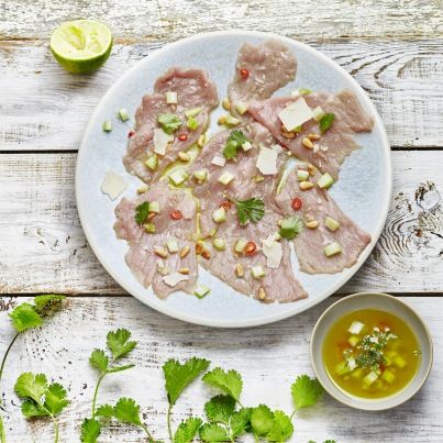 Carpaccio de filet de veau épicé à la coriandre