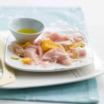 Carpaccio de veau à l'huile de noisette et copeaux de Mimolette