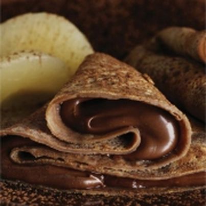 Crêpes légères au chocolat noisette et au coulis poire gingembre