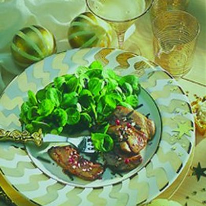Mâche au foie gras de canard de Vendée poêlé