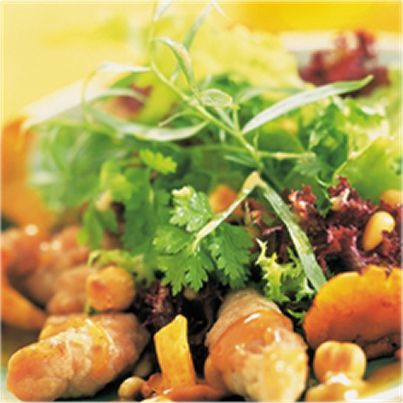 Salade de ris d'agneau et petites girolles