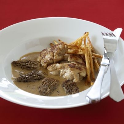 Ris de veau à la crème et aux morilles (ou girolles)