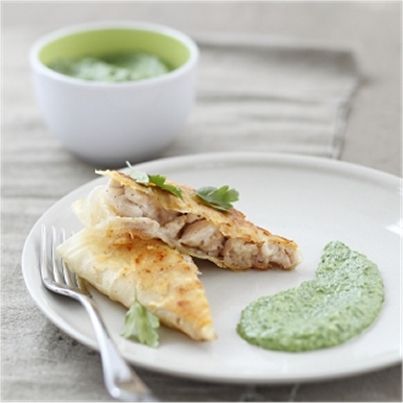 Brick de ris de veau et purée de persil