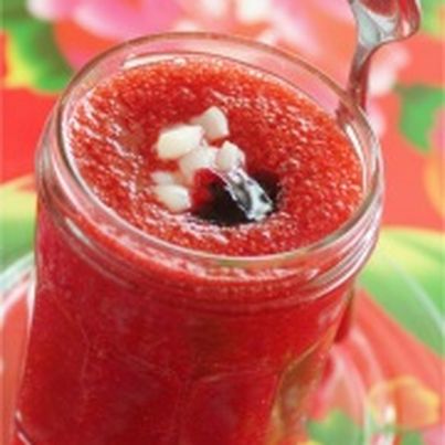 Gaspacho de Gelée de Cerises Bonne Maman et fraises fraîches