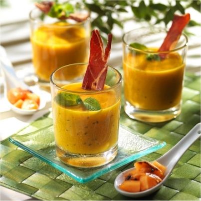 Gaspacho de melon grillé