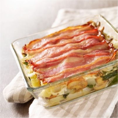 Gratin de blettes et poitrine fumée
