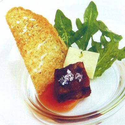 Manchego, Tuile et Pâte de Coing