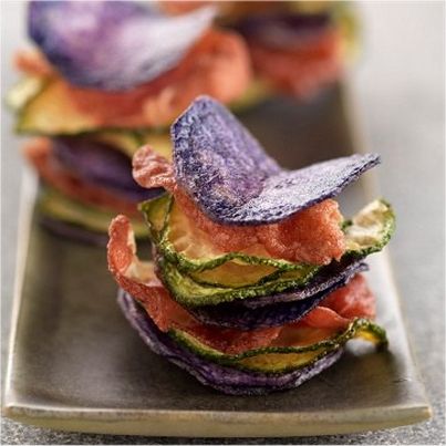 Mille-feuilles de Vitelotte, courgette et coppa