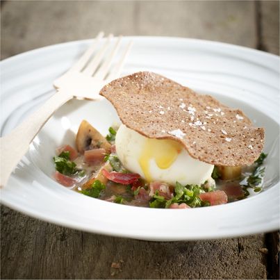 OEuf mollet et sa galette de sarrasin