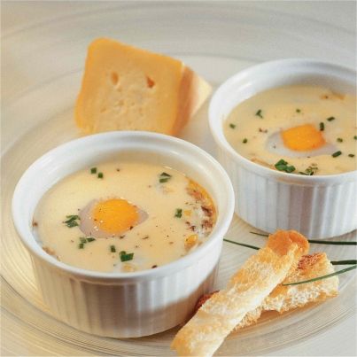 Œufs cocotte au Maroilles