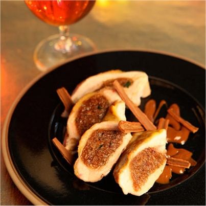 Filets de pintade farcis au pain d'épices, jus gourmand à la Bière de Noël