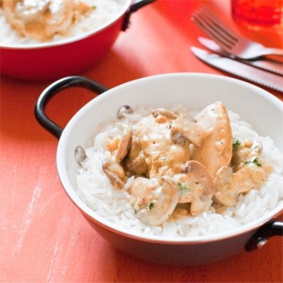 Poulet au curry et aux champignons